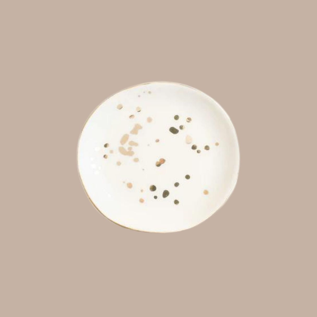 Gold Speckled Ring Dish - Elegant Jewelry Storage Solution-Box Builder Item-Sweet Water Decor-KINSHIP GIFT