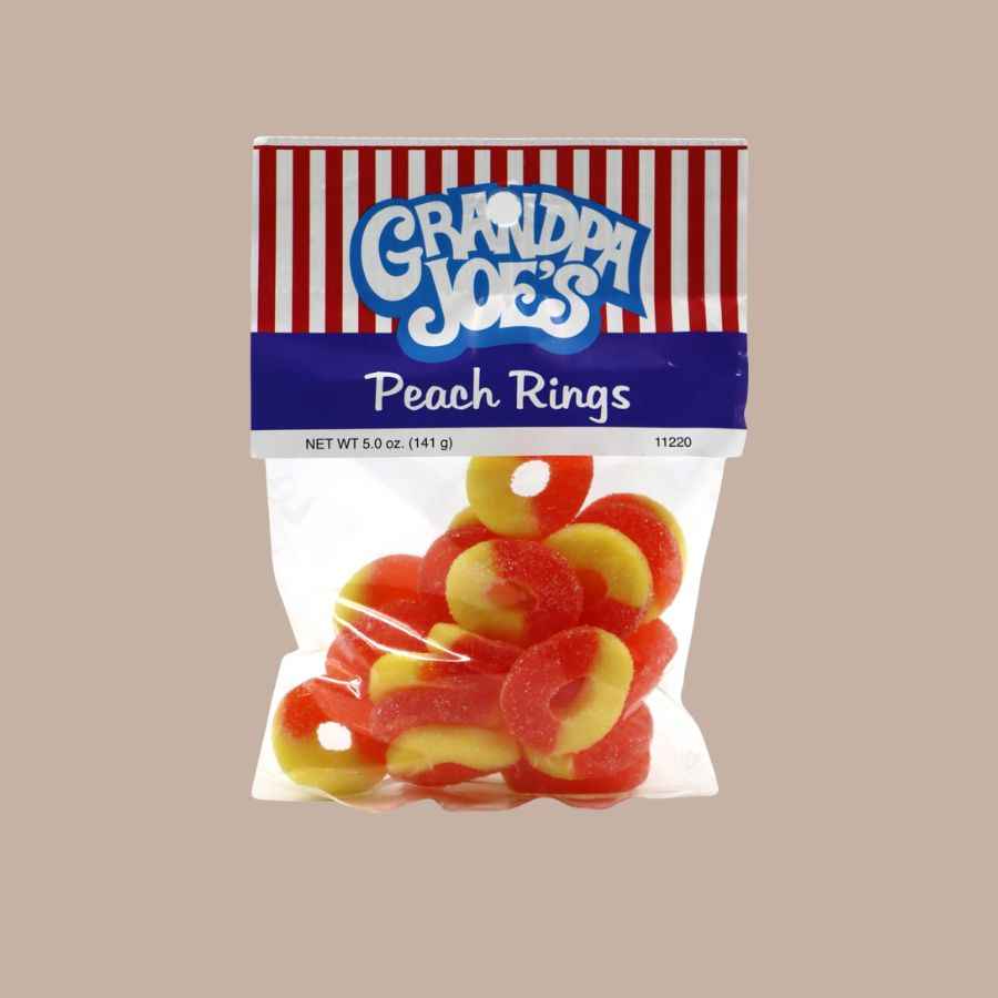 Grandpa Joe's Candy Peg Bags (Gummies)-Candy-Grandpa Joes-Peach Rings-KINSHIP GIFT