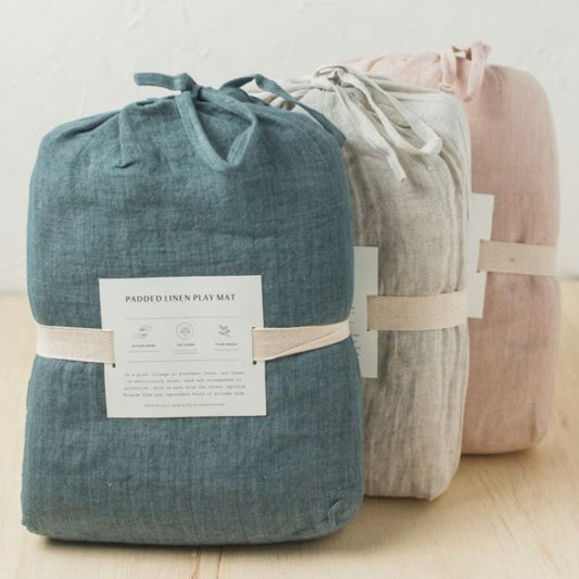 Stone Washed Linen Quilted Play Mat