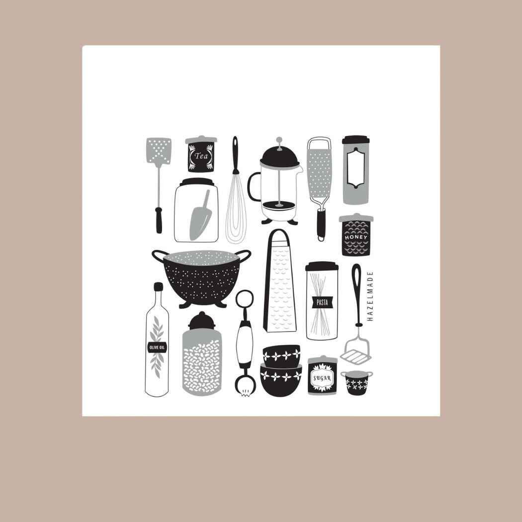Kitchen Utensils Tea Towel