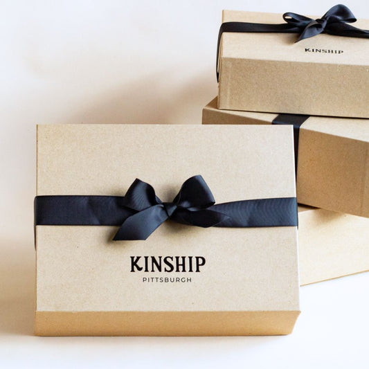 PACKAGING: Classic Kraft Kinship Gift Box with Paper Shred and Ribbon