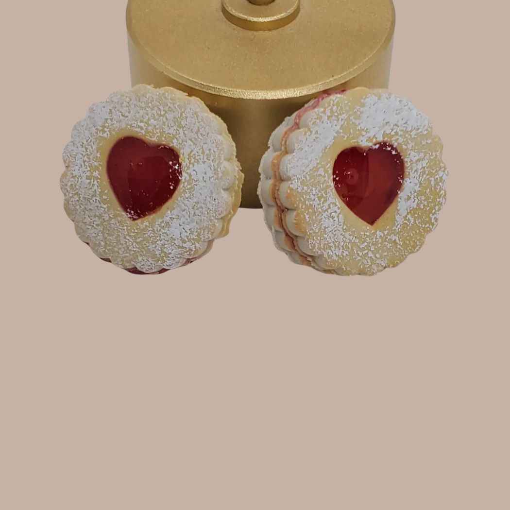 Linzer Cookie Earrings with Heart Detail