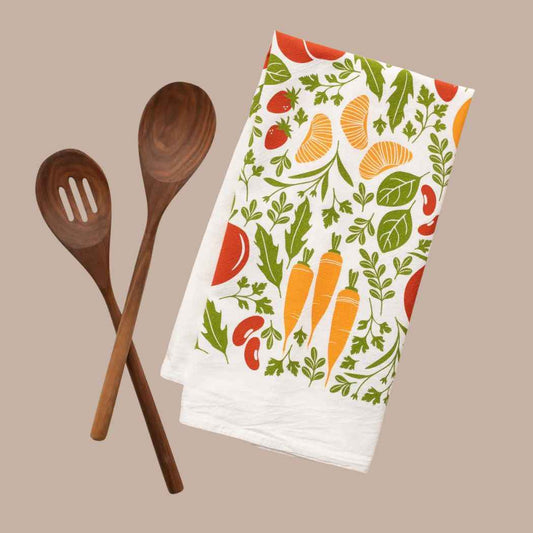 Orange Farmers Market Tea Towel