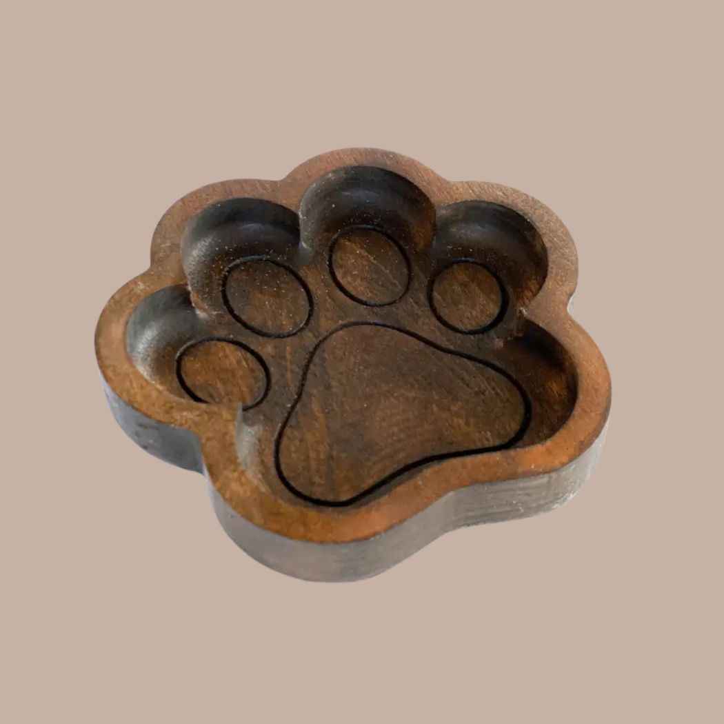 Paw Print Hardwood Key Tray