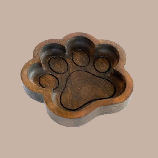Paw Print Hardwood Key Tray