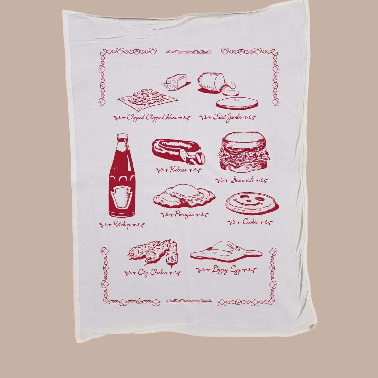 Pittsburgh Foods Tea Towel - Celebrate Local Flavors with Every Use-Tea Towel-Commonwealth Press-KINSHIP GIFT