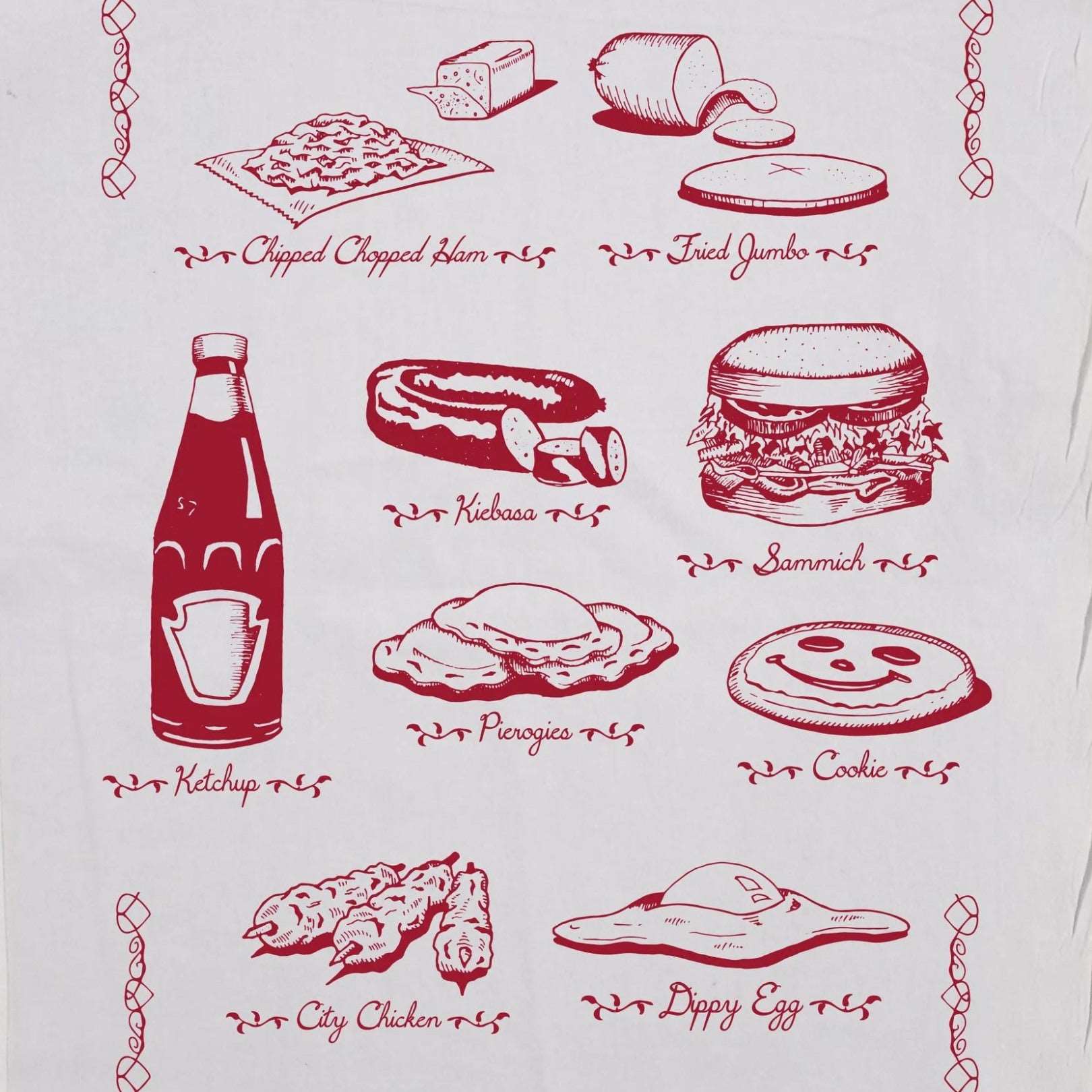 Pittsburgh Foods Tea Towel - Celebrate Local Flavors with Every Use-Tea Towel-Commonwealth Press-KINSHIP GIFT