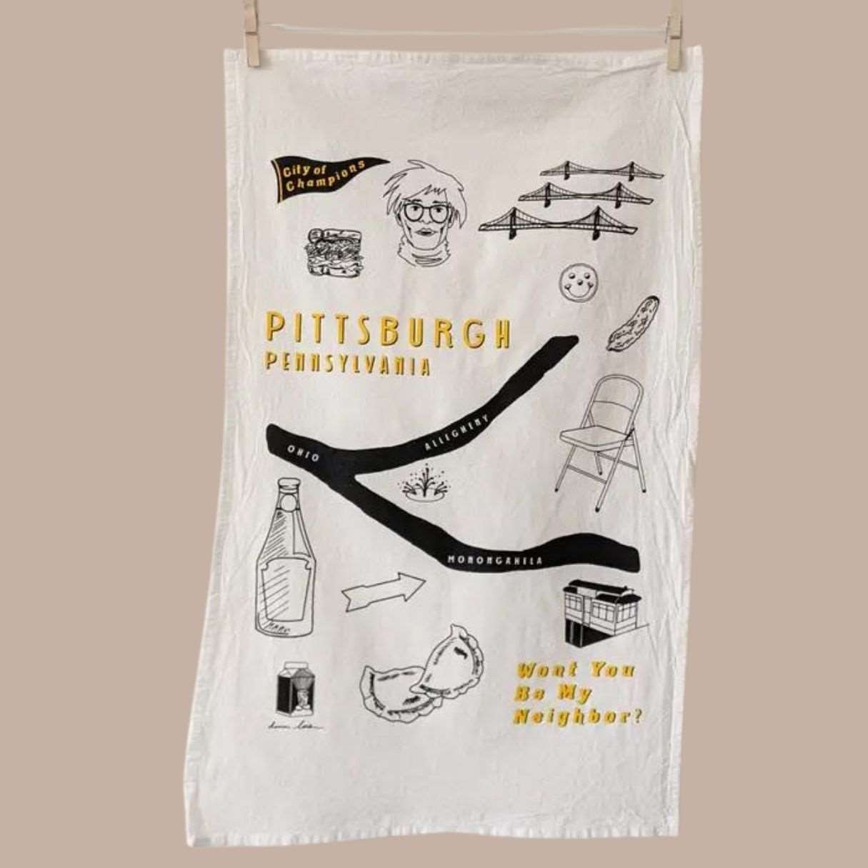 Pittsburgh Tea Towel - Stylish and Functional Kitchen Essential-Tea Towel-Dani Locke-KINSHIP GIFT