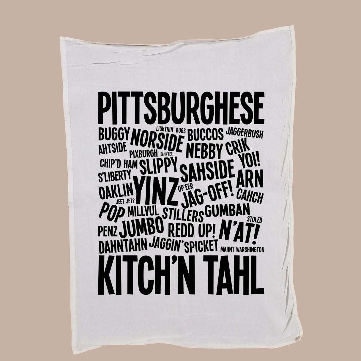 Pittsburghese Tea Towel - Embrace the Charm of Pittsburgh in Your Kitchen-Tea Towel-Commonwealth Press-KINSHIP GIFT