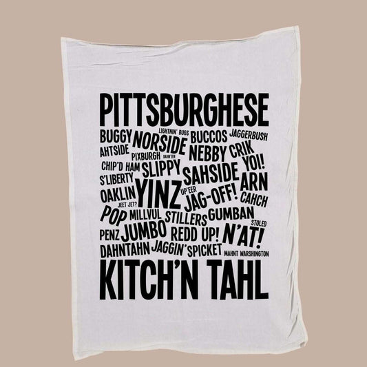 Pittsburghese Tea Towel - Embrace the Charm of Pittsburgh in Your Kitchen-Tea Towel-Commonwealth Press-KINSHIP GIFT