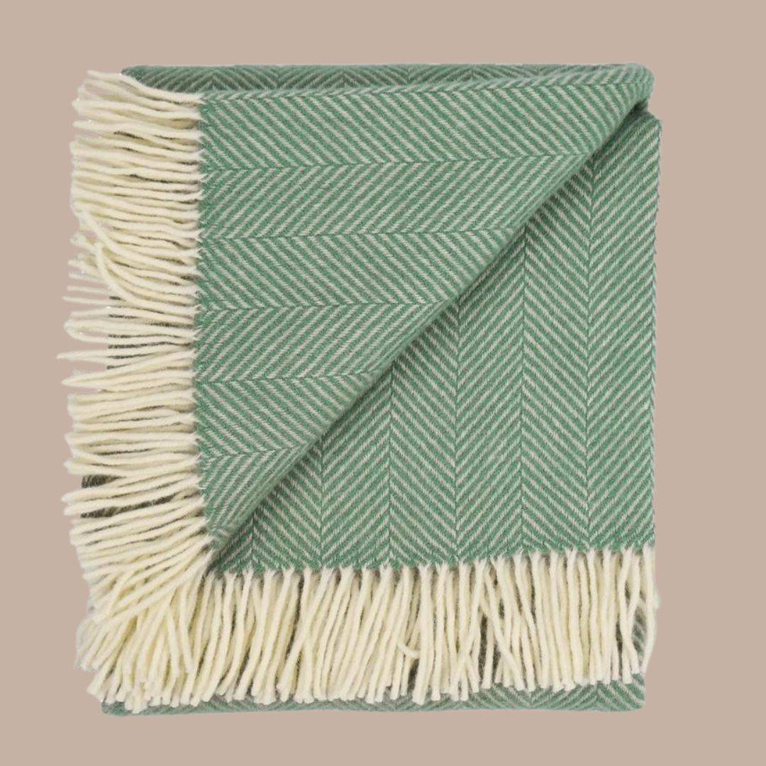 Prince of Scots Wool Blanket - Luxurious Warmth and Timeless Elegance-Blanket-Prince of Scots-Mint-KINSHIP GIFT
