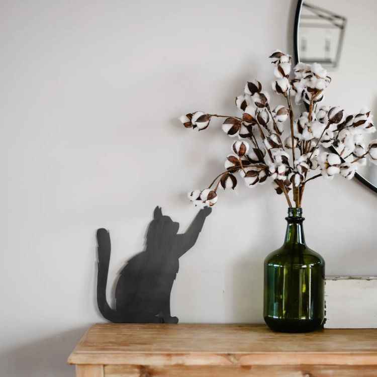 Reaching Cat Steel Wall Sign