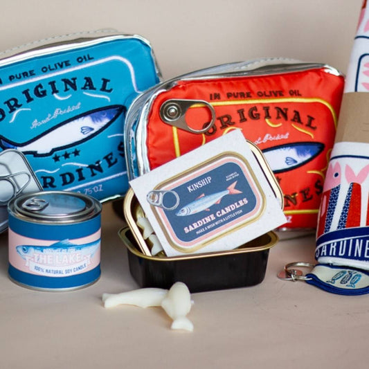 Sardine Celebration Candles in Two Packaging Color Options