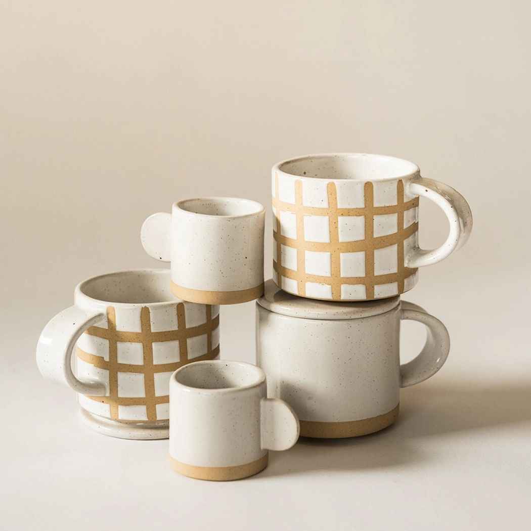 Speckle Grid Mug with Lid