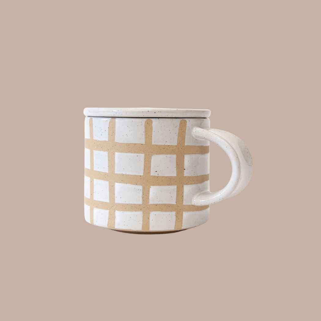 Speckle Grid Mug with Lid