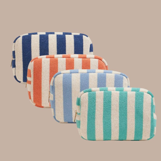 Striped Pattern Cosmetic Pouch Bag