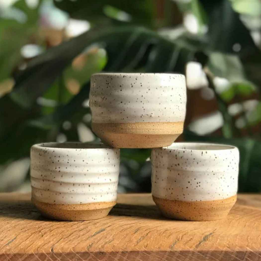 White Speckled Cortado Cup