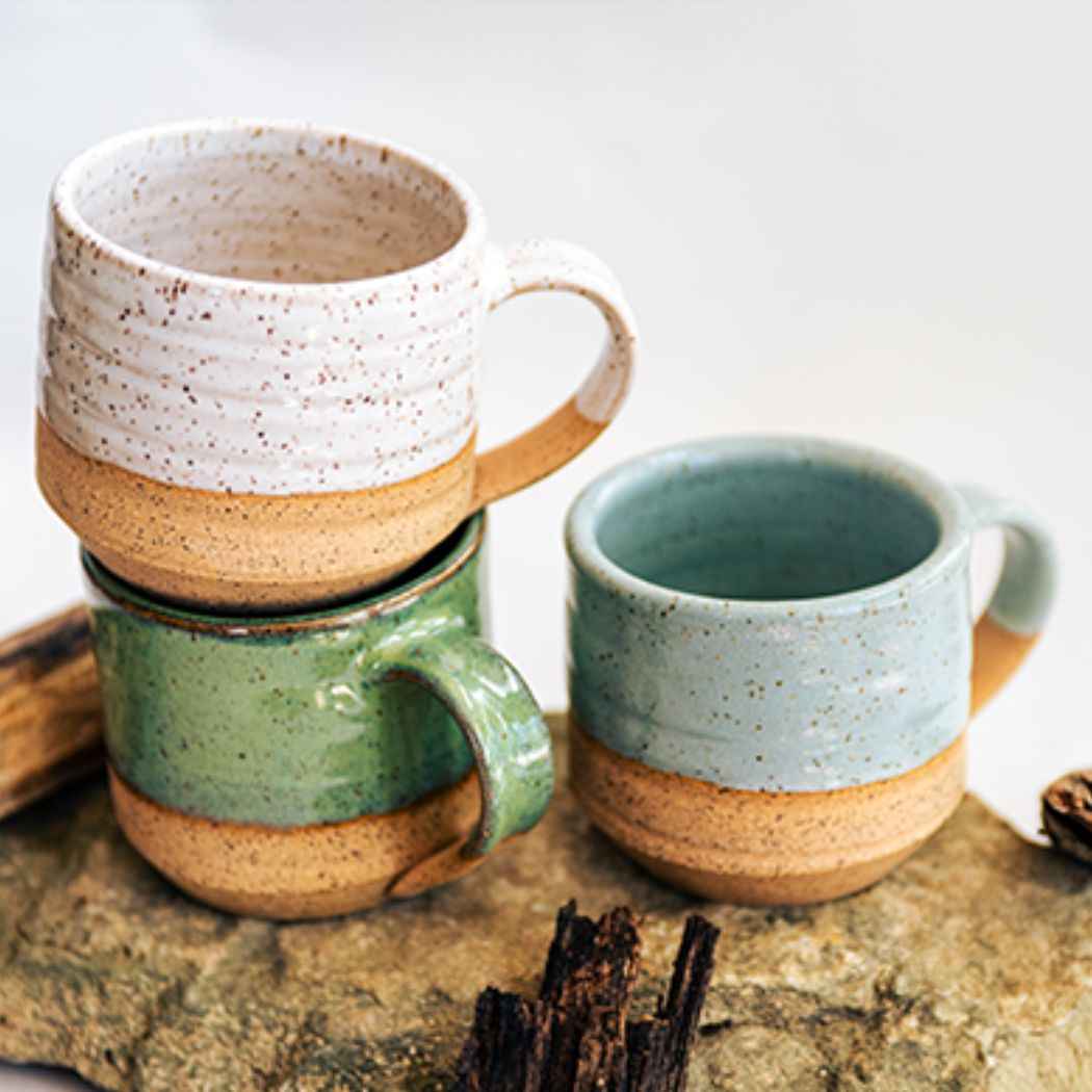 White Speckled Double Shot Espresso Mug