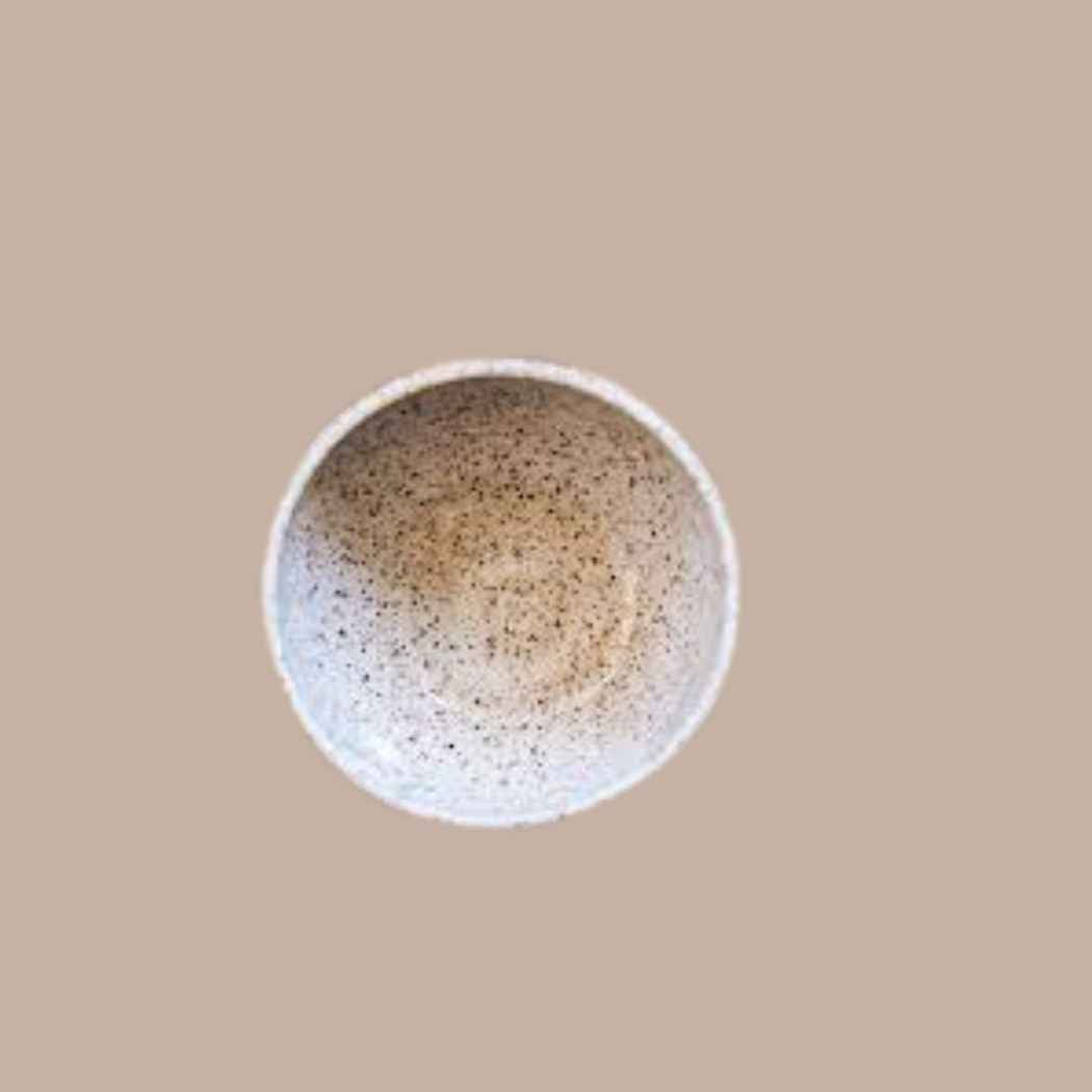 White speckled spice bowl