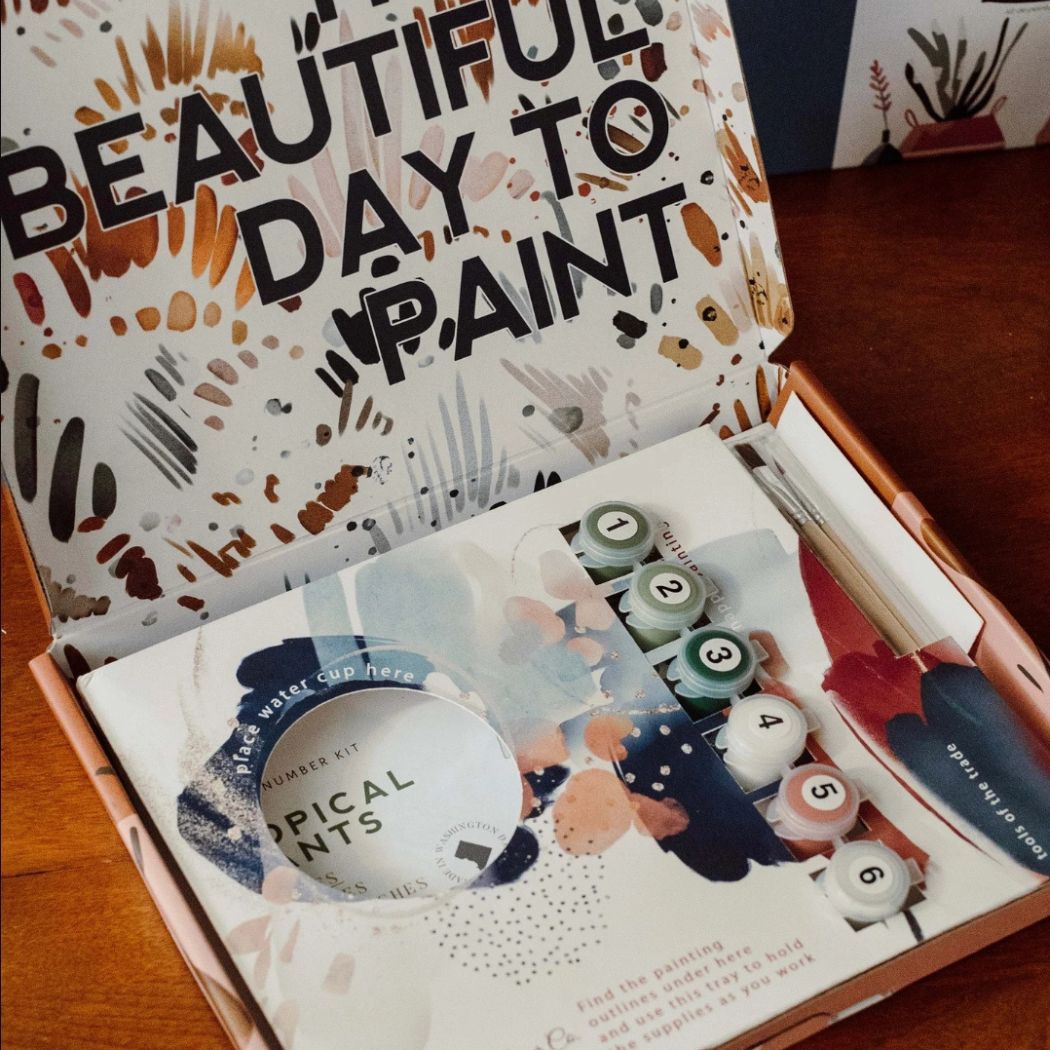 Zinnia Blooms Paint-By-Numbers Kit - KINSHIP GIFT