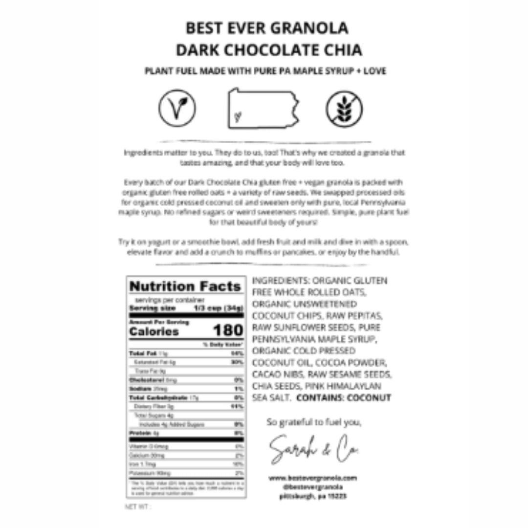 Best Ever Granola - Dark Chocolate Chia-Box Builder Item-Best Ever Granola-Best Ever Granola, blue, breakfast, breakfast gift box, chocolate, food, foodie gift box, handmade, housewarming, housewarming gift, LDT:GW:RESTRICT, Mother's Day, snack, woman owned, women owned-