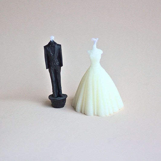 Bride and Groom Candle Cake Toppers-Box Builder Item-Wicksburgh-Bride, bridesmaid, housewarming, LDT:GW:RESTRICT, wedding, Wicksburgh-