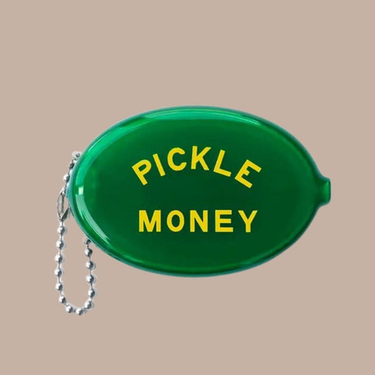 Coin Pouch - Pickle Money-Box Builder Item-Three Potato Four-Desk Essentials, embroidered, housewarming, housewarming gift, housewarming gift box, housewarming gifts, key ring, keychain, LDT:GW:RESTRICT, Men, Pickle, pickles, retro, Three Potato Four-