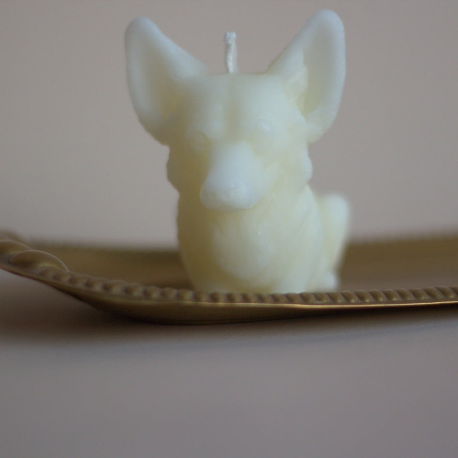 Corgi Candle (Undyed/White)-Box Builder Item-Wicksburgh-housewarming, LDT:GW:RESTRICT, Wicksburgh-