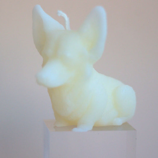 Corgi Candle (Undyed/White)-Box Builder Item-Wicksburgh-housewarming, LDT:GW:RESTRICT, Wicksburgh-