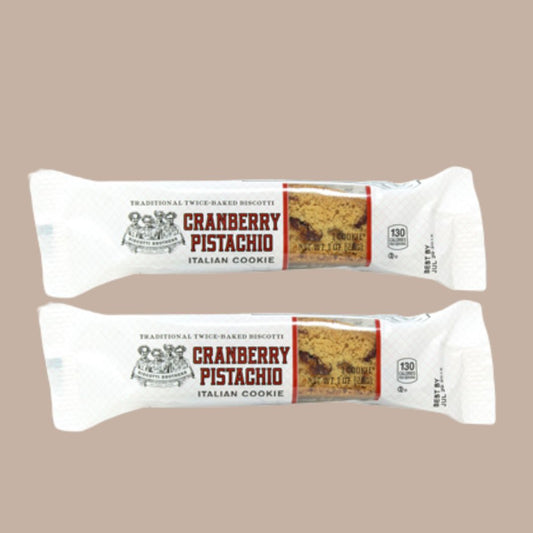 Cranberry Pistachio Biscotti Individually Wrapped (Set of 2)-Box Builder Item-Biscotti Brothers-Biscotti Brothers, coffee/tea, food, handmade, housewarming, LDT:GW:RESTRICT, Men, snack, Warm & Cozy-