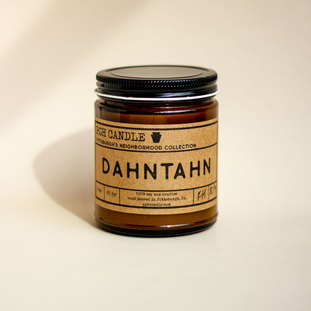 Dahntahn (Pittsburgh Neighborhood) Candle-Box Builder Item-PGH Candle-Black & Gold, housewarming, LDT:GW:RESTRICT, Men, PGH Candle-