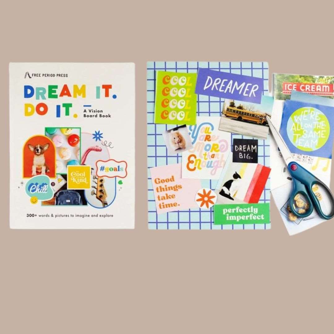 Dream It. Do It. A Kids Vision Board Book-Box Builder Item-Free Period Press-Babies/Kids, calendar, Desk Essentials, employee gift, Free Period Press, housewarming, housewarming gift, Kinship gift box, LDT:GW:RESTRICT, Wellness-