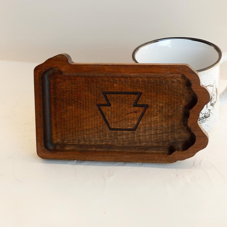 Hardwood Pennsylvania State Key tray (Dark Walnut)-Box Builder Item-Third Eye Creation Company-housewarming, housewarming gift, LDT:GW:RESTRICT, Men, Third Eye Creation Company-