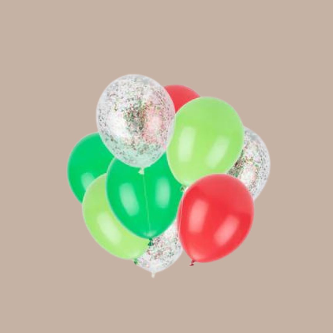 Holiday Balloons (Tinsel)-Box Builder Item-Studio Pep-holiday, holiday colors, holidays, LDT:GW:RESTRICT, red and green, Studio Pep-