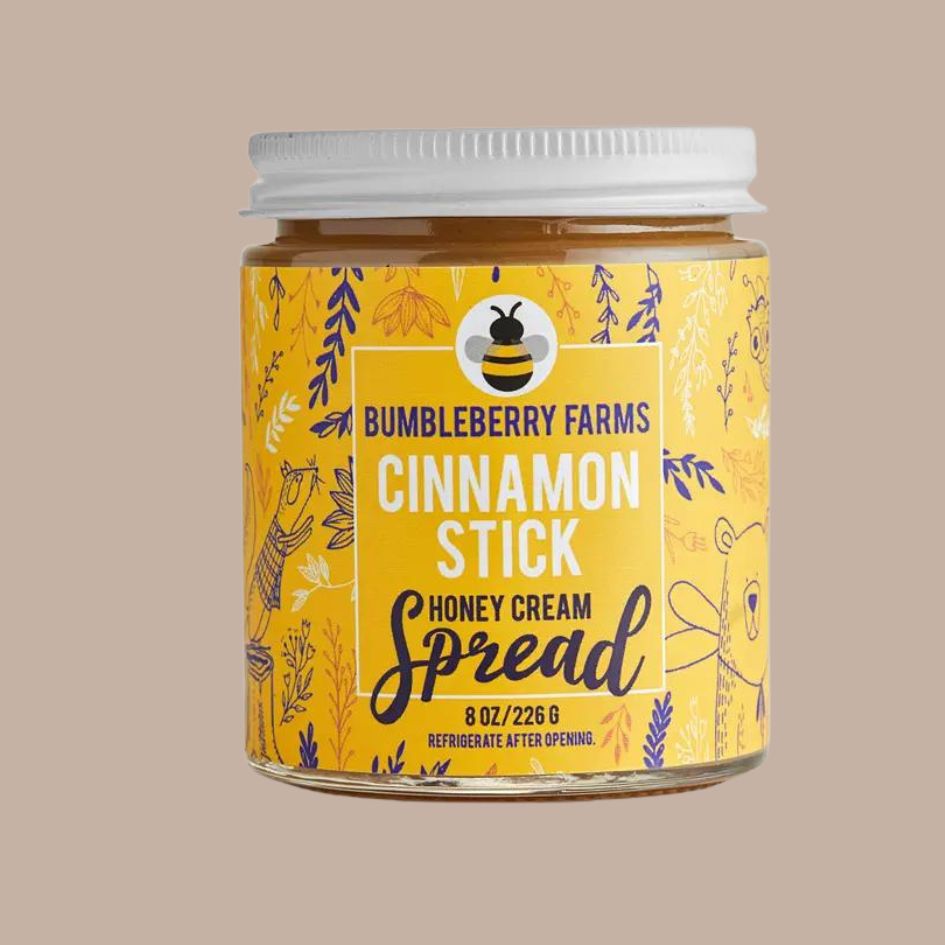 Honey Spread - Cinnamon Stick-Box Builder Item-Bumbleberry Farms-breakfast, bumbleberry farms, coffee/tea, corporate family fun gift, family, family gift, family gift basket, housewarming, LDT:GW:RESTRICT, local family gift, Sympathy, Warm & Cozy, yellow-