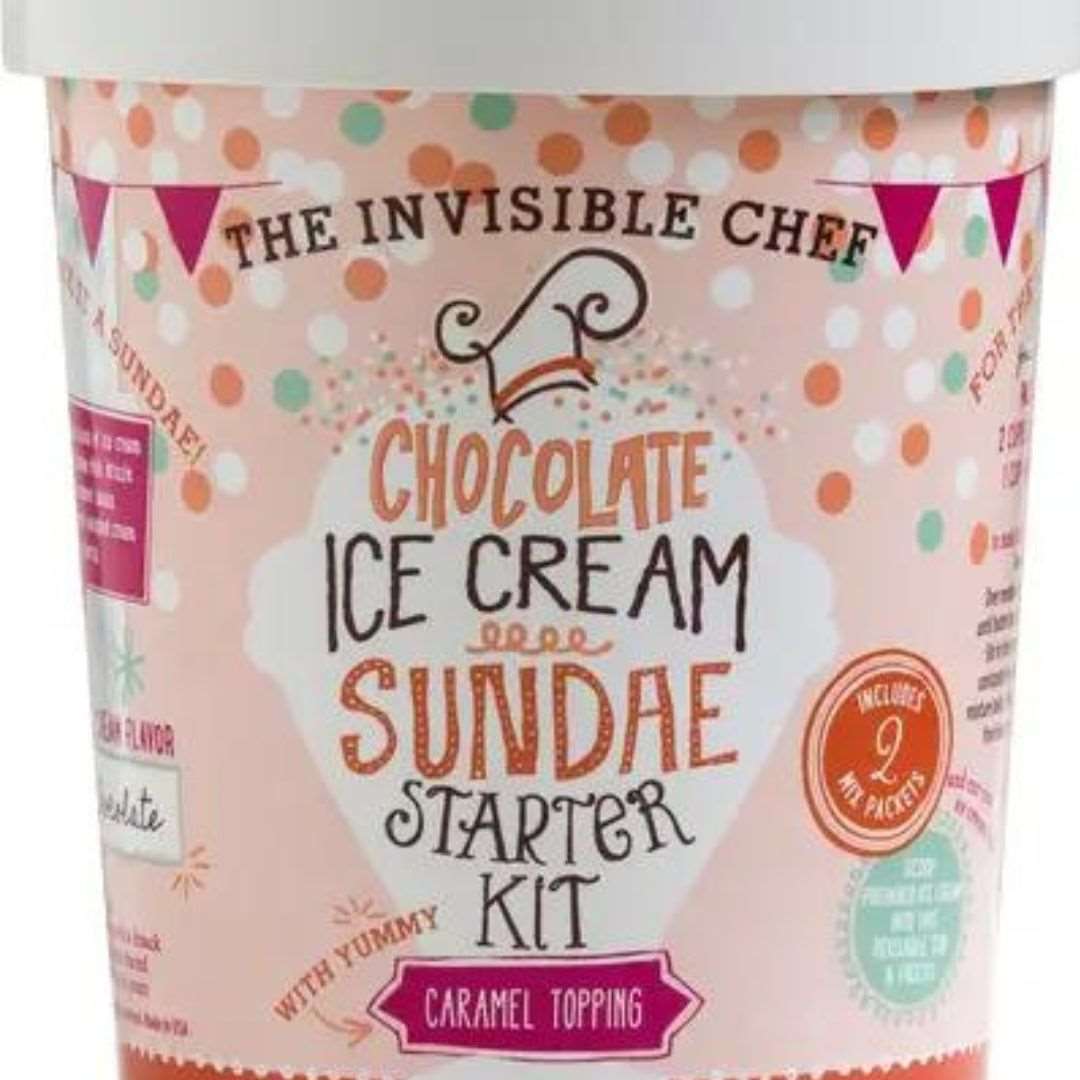 Ice Cream Making Kit-Box Builder Item-Invisible Chef-Chocolate Ice Cream with Caramel Sauce-Baking, birthday, Cooking, housewarming, Invisible Chef, LDT:GW:RESTRICT, Mother's Day-