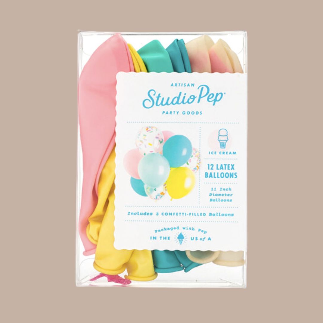 "Ice Cream" Pastel Rainbow Balloons-Box Builder Item-Studio Pep-birthday, birthday gift, bridesmaid, celebration, confetti, LDT:GW:RESTRICT, pastels, Studio Pep-