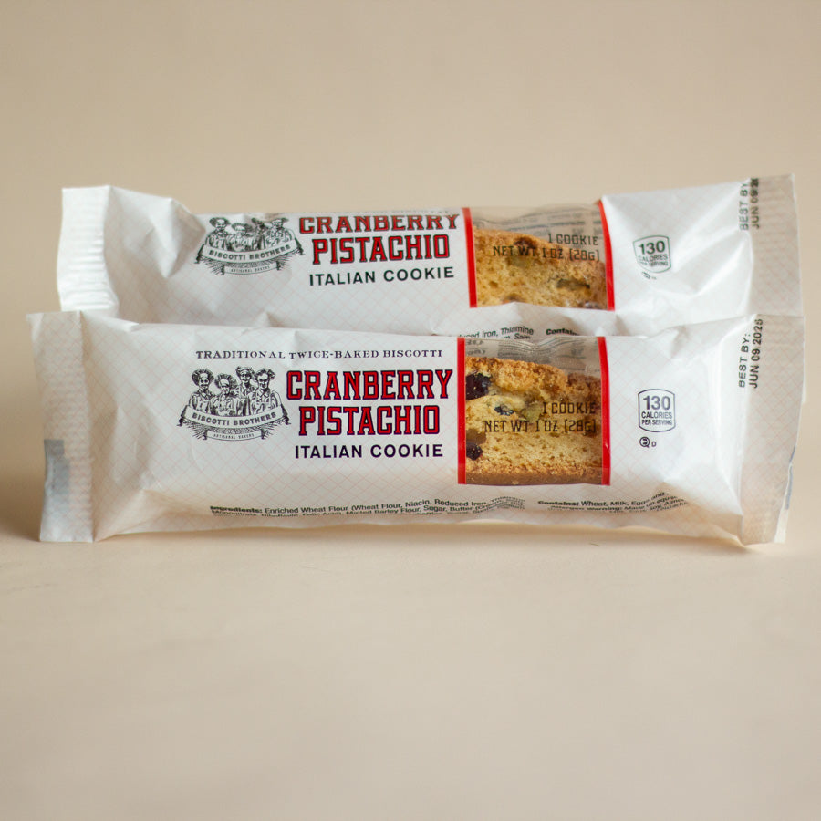 Cranberry Pistachio Biscotti Individually Wrapped (Set of 2)