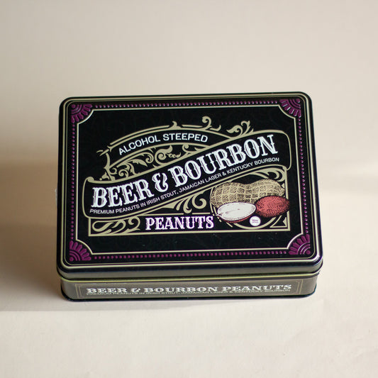 Beer and Bourbon Liquor Nuts Gourmet Gift Tin