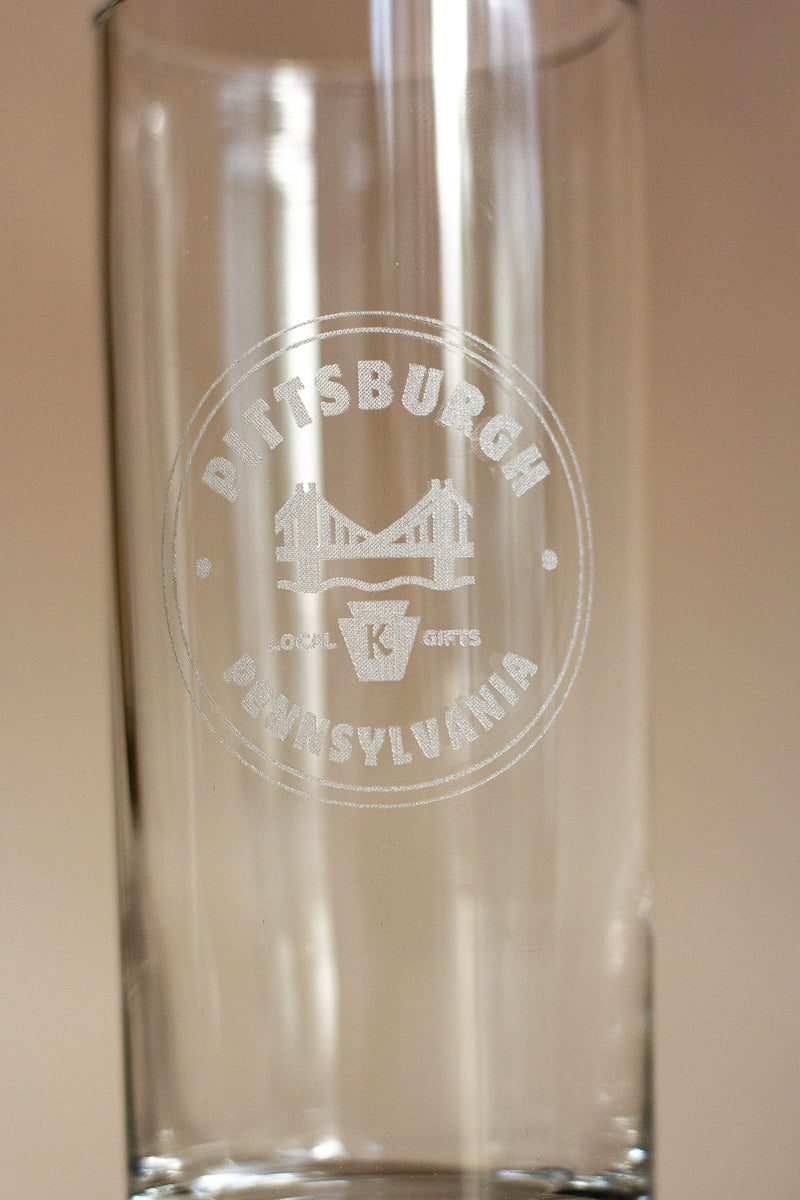 Pittsburgh PA Engraved Highball Glasses