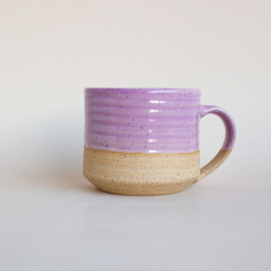 Lavender Capuccino Mug-Box Builder Item-East Wheeling Clayworks-coffee/tea, Desk Essentials, East Wheeling Clayworks, housewarming, lavender, LDT:GW:RESTRICT, Mugs, office, self care, Sympathy, Warm & Cozy, Wellness-