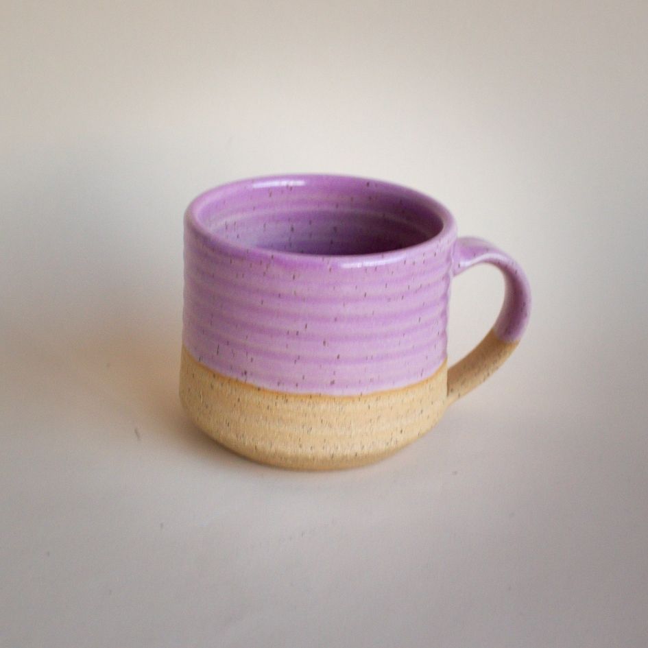 Lavender Capuccino Mug-Box Builder Item-East Wheeling Clayworks-coffee/tea, Desk Essentials, East Wheeling Clayworks, housewarming, lavender, LDT:GW:RESTRICT, Mugs, office, self care, Sympathy, Warm & Cozy, Wellness-