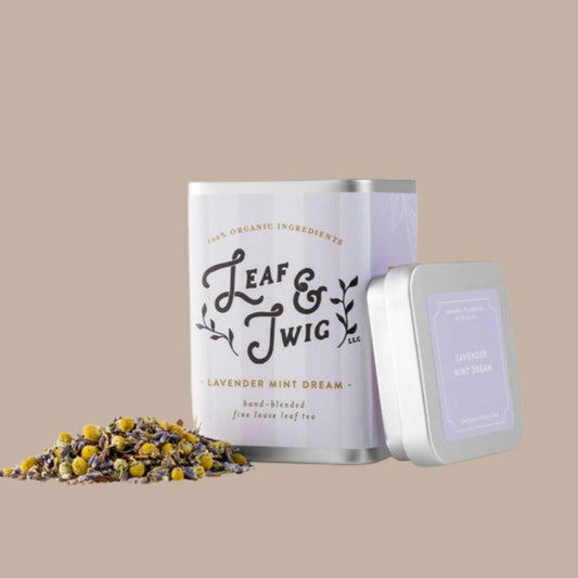 Lavender Mint Dream - Large Loose Tea Tin (Calming)-Box Builder Item-Leaf & Twig-coffee/tea, LDT:GW:RESTRICT, Leaf & Twig tea, Sympathy, tea, Warm & cozy, Wellness-