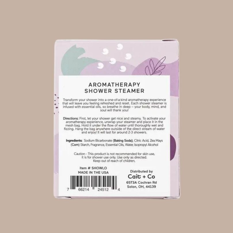 Luxe Lavender + Oat Shower Steamer Fizzy Bomb-Box Builder Item-Cait & Co-Bath & Body, Beauty, Bride, Cait & Co, housewarming, LDT:GW:RESTRICT, Lovett Sundries, Sympathy, Wellness-