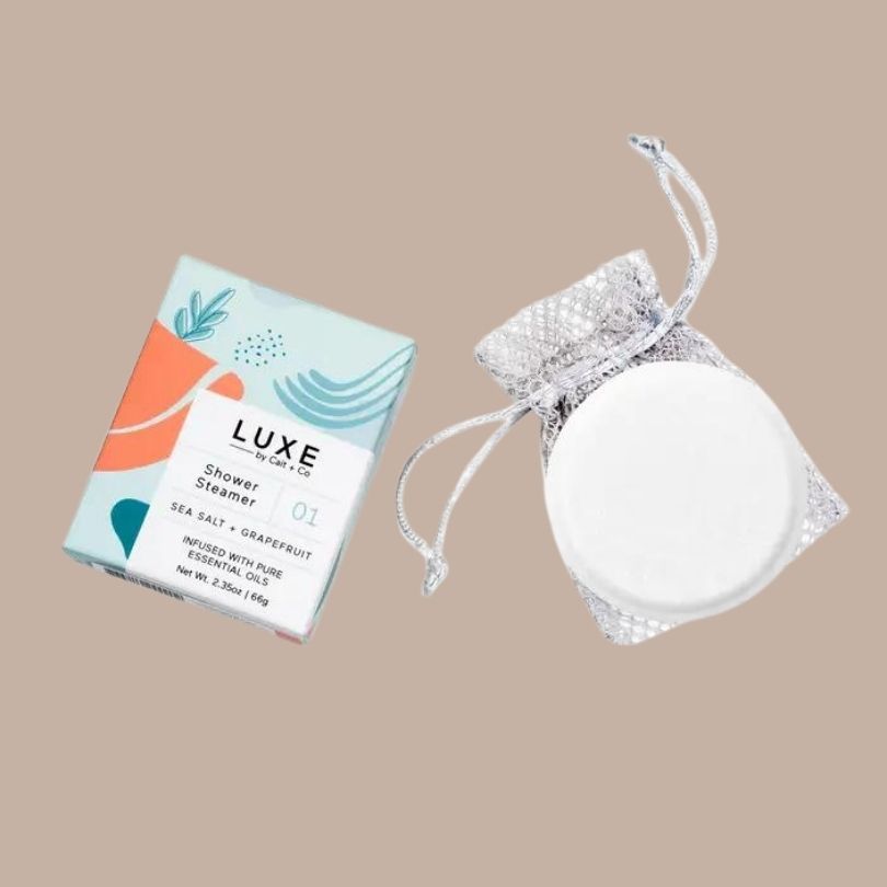 Luxe Sea Salt + Grapefruit Shower Steamer Fizzy Bomb-Box Builder Item-Cait & Co-Bath & Body, Beauty, blue, Bride, Cait & Co, housewarming, LDT:GW:RESTRICT, Lovett Sundries, Sympathy, Wellness-