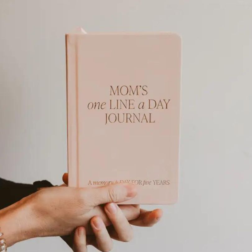 Mom's One Line A Day Leather Journal-Box Builder Item-Sweet Water Decor-baby shower, calming, housewarming, housewarming gift, journal, LDT:GW:RESTRICT, mindfulness, new mom, postpartum gift, relaxation gift, Sweet Water Decor, Sympathy, Warm & cozy, Wellness-