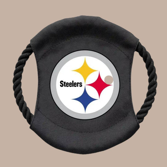 Nfl Pittsburgh Steelers Flying Disc Dog Toy-Box Builder Item-Little Earth Productions-black and yellow, dog toy, Dogs, LDT:GW:RESTRICT, Little Earth Productions, new dog, pittsburgh pride, steelers-