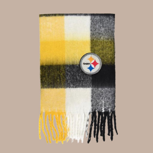 Nfl Pittsburgh Steelers Super Soft Scarf-Box Builder Item-Little Earth Productions-black and yellow, housewarming gift, LDT:GW:RESTRICT, Little Earth Productions, pittsburgh pride, scarf, steelers, Warm & cozy-