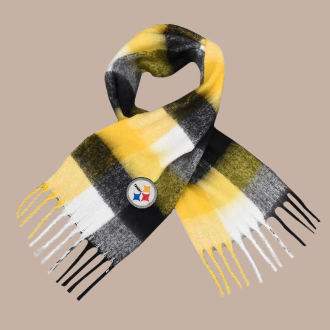 Nfl Pittsburgh Steelers Super Soft Scarf-Box Builder Item-Little Earth Productions-black and yellow, housewarming gift, LDT:GW:RESTRICT, Little Earth Productions, pittsburgh pride, scarf, steelers, Warm & cozy-