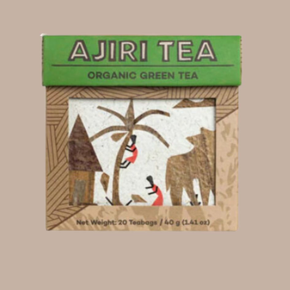 Organic Green Tea Bags-Box Builder Item-AJIRI Tea-AJIRI Tea, calming, charitable, coffee/tea, gives back, housewarming, housewarming gift, LDT:GW:RESTRICT, Sympathy, tea, tea and honey gift, Warm & cozy, Wellness, woman owned, women owned-